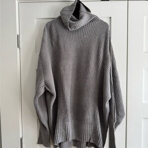 Free People Cozy Gray Turtleneck Sweater